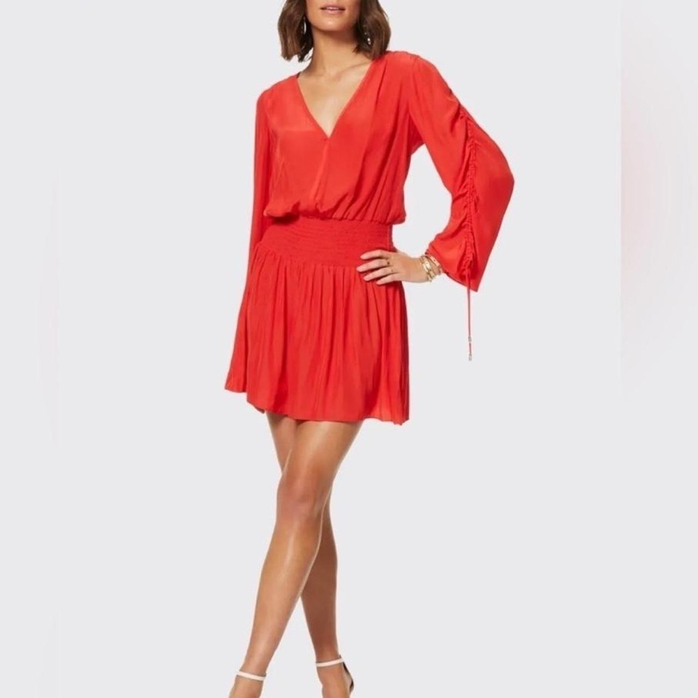 Rammy‎ Brook Paris Mini Dress Dreamiest Vibrant Coral Red